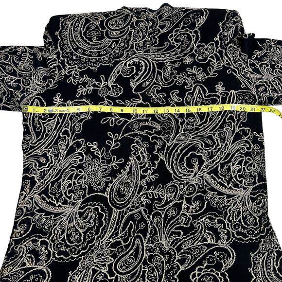 Dressbarn Event Jacket Women 16W Shimmer Gold Glitter Black Velour Mock Tank Top - Picture 11 of 12